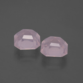 Pedras preciosas de Quartzo Rosa Luz rosa natural de 5.34 ct, Corte Esmeralda, Transparente