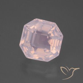 Quartzo Rosa Luz rosa Natural 6.53ct, Corte Octógono / Esmeralda, Transparente