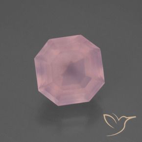 Quartzo Rosa rosa médio Natural 5.53ct, Corte Octógono / Esmeralda, Transparente
