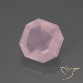 Quartzo Rosa rosa rosa médio Natural 5.12ct, Corte Octógono / Esmeralda, Transparente