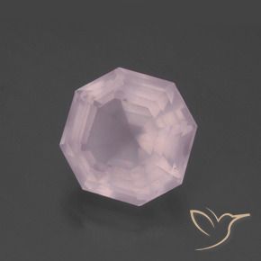 Quartzo Rosa Rosa chiclete Natural 5.59ct, Corte Octógono / Esmeralda, Transparente