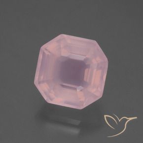 Quartzo Rosa Rosa Vivo Natural 5.99ct, Corte Octógono / Esmeralda, Transparente
