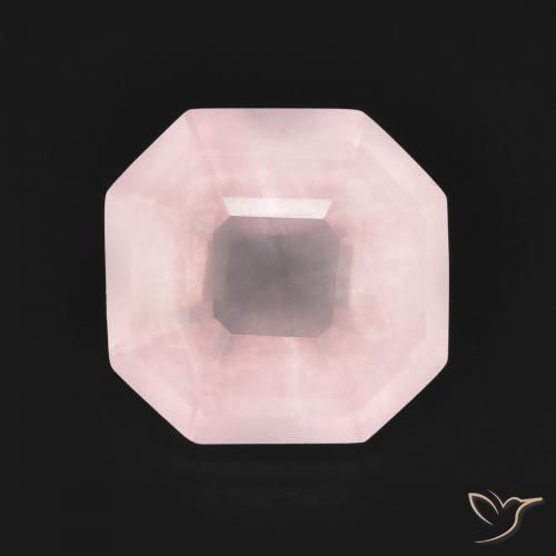 4.41ct Natural Luz rosa Quartzo Rosa, Corte Esmeralda, Transparente