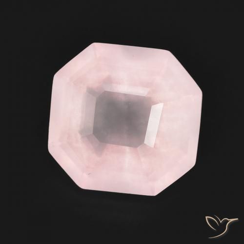 Quartzo Rosa Luz rosa Natural 4.41ct, Corte Octógono / Esmeralda, Transparente