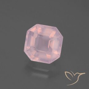 Quartzo Rosa rosa rosa médio Natural 4.08ct, Corte Octógono / Esmeralda, Transparente