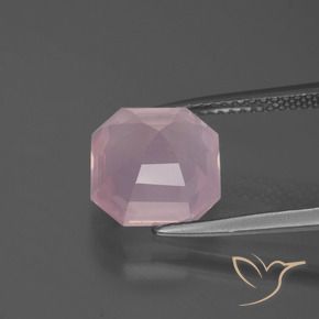 Quartzo Rosa rosa rosa médio Natural 4.08ct, Corte Octógono / Esmeralda, Transparente