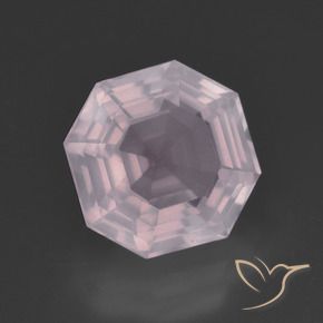 Quartzo Rosa Luz rosa Natural 4.22ct, Corte Octógono / Esmeralda, Transparente