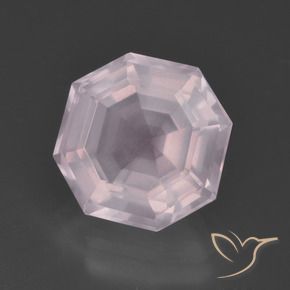 Quartzo Rosa Rosa Claro Rosa Natural 4.18ct, Corte Octógono / Esmeralda, Transparente
