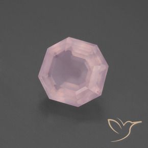 Quartzo Rosa Luz rosa Natural 4.07ct, Corte Octógono / Esmeralda, Transparente