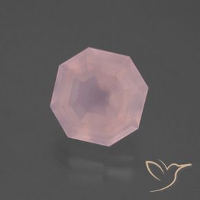 Quartzo Rosa Rosa Claro Rosa Natural 4.94ct, Corte Octógono / Esmeralda, Transparente