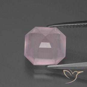 Quartzo Rosa rosa rosa Natural 5.34ct, Corte Octógono / Esmeralda, Transparente