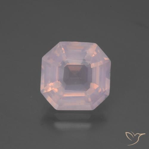 4.48ct Natural Luz rosa Quartzo Rosa, Corte Esmeralda, Transparente