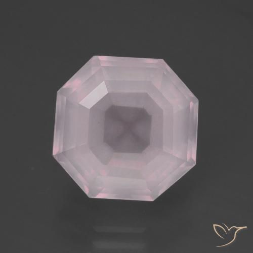 6.30ct Natural Luz rosa Quartzo Rosa, Corte Esmeralda, Transparente