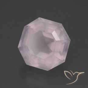 Quartzo Rosa Luz rosa Natural 6.30ct, Corte Octógono / Esmeralda, Transparente