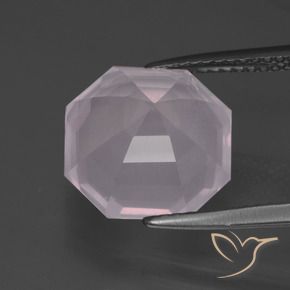Quartzo Rosa Luz rosa Natural 6.30ct, Corte Octógono / Esmeralda, Transparente