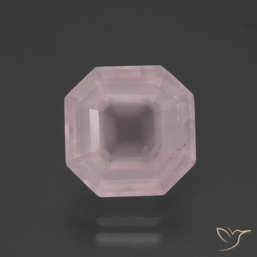 5.19ct Natural Luz rosa Quartzo Rosa, Corte Esmeralda, Transparente