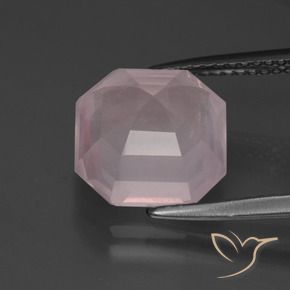 Quartzo Rosa Luz rosa Natural 5.19ct, Corte Octógono / Esmeralda, Transparente