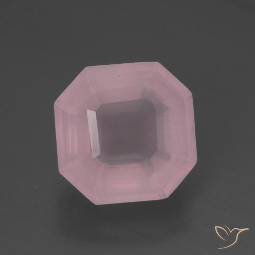 5.35ct Natural rosa rosa médio Quartzo Rosa, Corte Esmeralda, Transparente