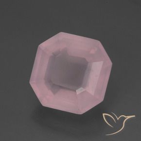 Quartzo Rosa rosa rosa médio Natural 5.35ct, Corte Octógono / Esmeralda, Transparente