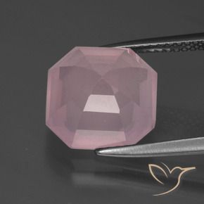 Quartzo Rosa rosa rosa médio Natural 5.35ct, Corte Octógono / Esmeralda, Transparente