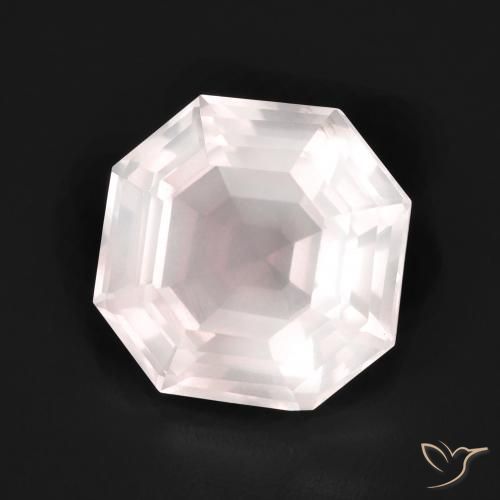 5.10ct Natural Rosa Rosa bem claro Quartzo Rosa, Corte Esmeralda, Transparente