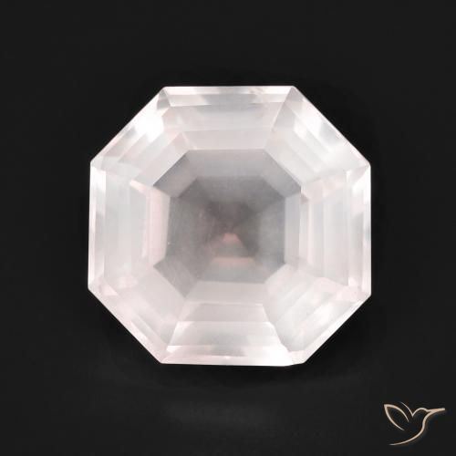 Quartzo Rosa Rosa Rosa bem claro Natural 5.10ct, Corte Octógono / Esmeralda, Transparente