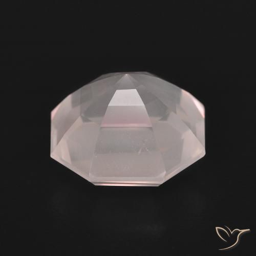 Quartzo Rosa Rosa Rosa bem claro Natural 5.10ct, Corte Octógono / Esmeralda, Transparente