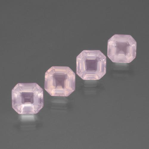 Pedras preciosas de quartzo rosa rosa natural de 7,24 ct, corte esmeralda, transparente