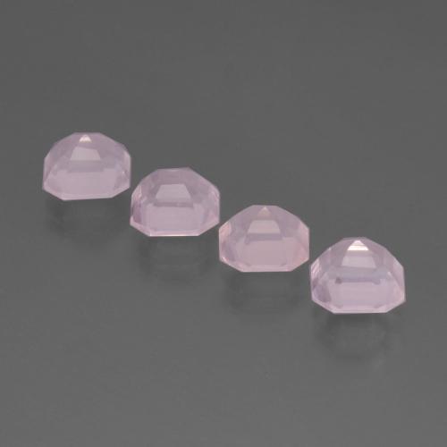 Pedras preciosas de quartzo rosa rosa natural de 7,24 ct, corte esmeralda, transparente