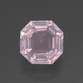Quartzo rosa rosa natural 3,18ct, corte esmeralda, transparente