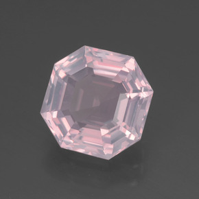 Quartzo rosa rosa natural 3,18ct, corte esmeralda, transparente