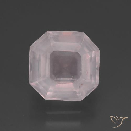 3.50ct Natural Rosa bem claro Quartzo Rosa, Corte Esmeralda, Transparente