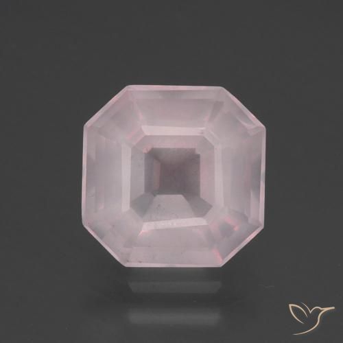 3.36ct Natural Rosa Rosa bem claro Quartzo Rosa, Corte Esmeralda, Transparente
