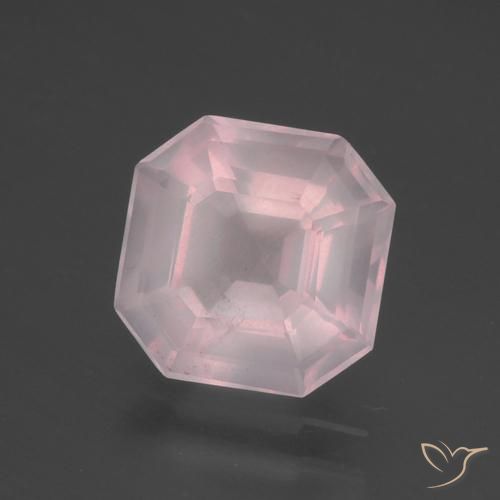 Quartzo Rosa Rosa Rosa bem claro Natural 3.36ct, Corte Octógono / Esmeralda, Transparente