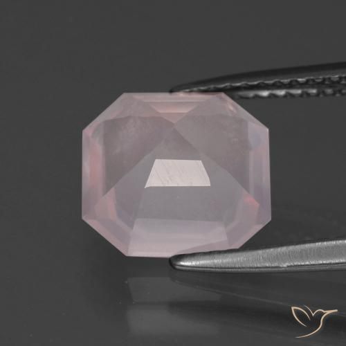 Quartzo Rosa Rosa Rosa bem claro Natural 3.36ct, Corte Octógono / Esmeralda, Transparente