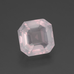 Quartzo rosa rosa natural 2,32ct, corte esmeralda, transparente