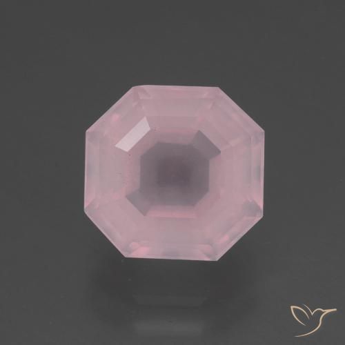 3.28ct Natural rosa médio Quartzo Rosa, Corte Esmeralda, Transparente
