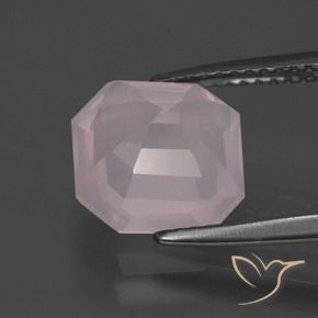 Quartzo Rosa rosa rosa Natural 3.58ct, Corte Octógono / Esmeralda, Transparente