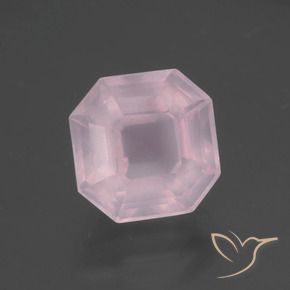 Quartzo Rosa Rosa chiclete Natural 3.77ct, Corte Octógono / Esmeralda, Transparente