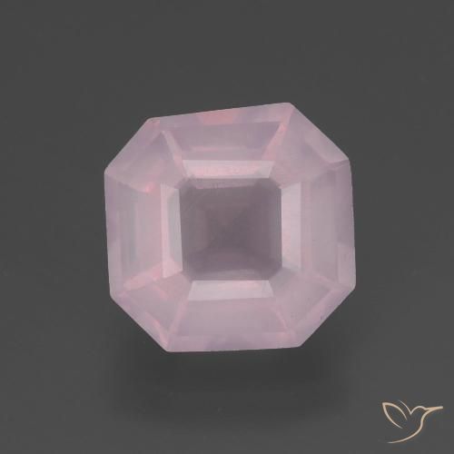 3.29ct Natural Rosa chiclete Quartzo Rosa, Corte Esmeralda, Transparente