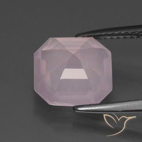 Quartzo Rosa Rosa chiclete Natural 3.29ct, Corte Octógono / Esmeralda, Transparente