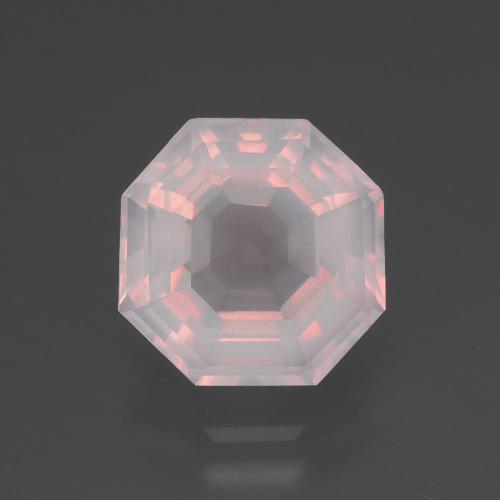 Quartzo rosa rosa natural 3,40ct, corte esmeralda, transparente
