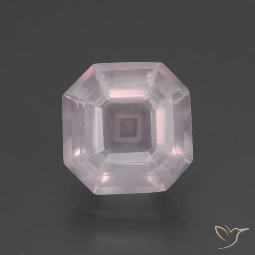 3.11ct Natural Luz rosa Quartzo Rosa, Corte Esmeralda, Transparente