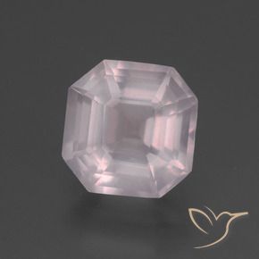 Quartzo Rosa Luz rosa Natural 3.11ct, Corte Octógono / Esmeralda, Transparente