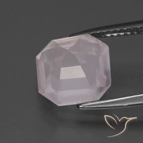 Quartzo Rosa Luz rosa Natural 3.11ct, Corte Octógono / Esmeralda, Transparente