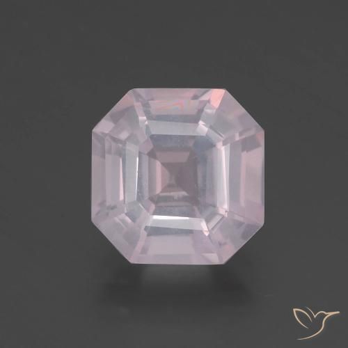 Quartzo rosa rosa natural 2,76ct, corte esmeralda, transparente