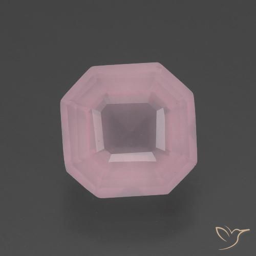 3.04ct Natural rosa rosa médio Quartzo Rosa, Corte Esmeralda, Transparente