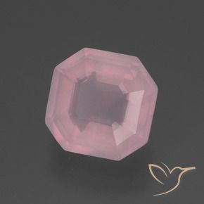 Quartzo Rosa rosa rosa médio Natural 3.04ct, Corte Octógono / Esmeralda, Transparente