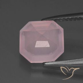 Quartzo Rosa rosa rosa médio Natural 3.04ct, Corte Octógono / Esmeralda, Transparente