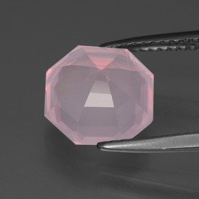 Quartzo Rosa rosa rosa Natural 3.64ct, Corte Esmeralda, Transparente